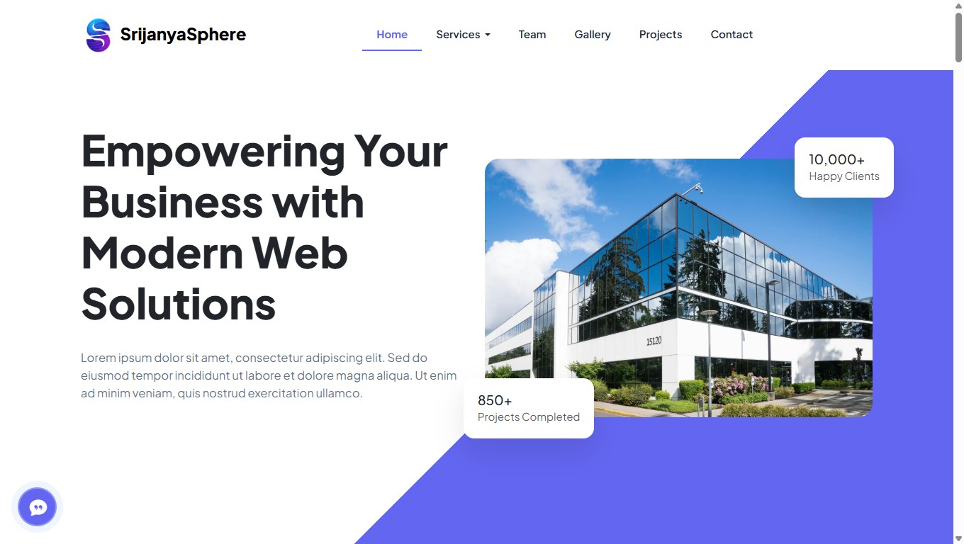 A professional template with a striking banner, about us, services, and a contact form. It includes all sections to create a comprehensive website. preview