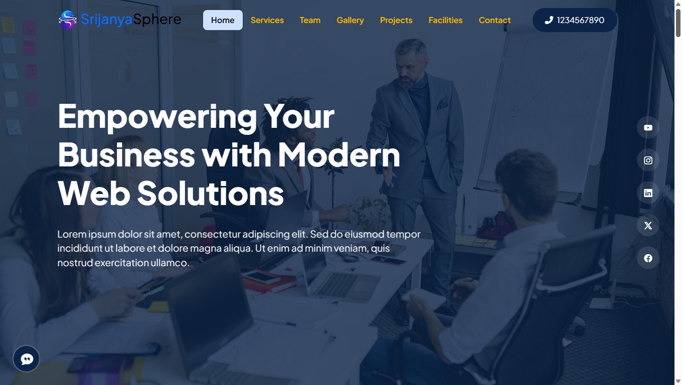 A comprehensive business template with a banner, an about us section, and a strong call-to-action for lead generation. preview